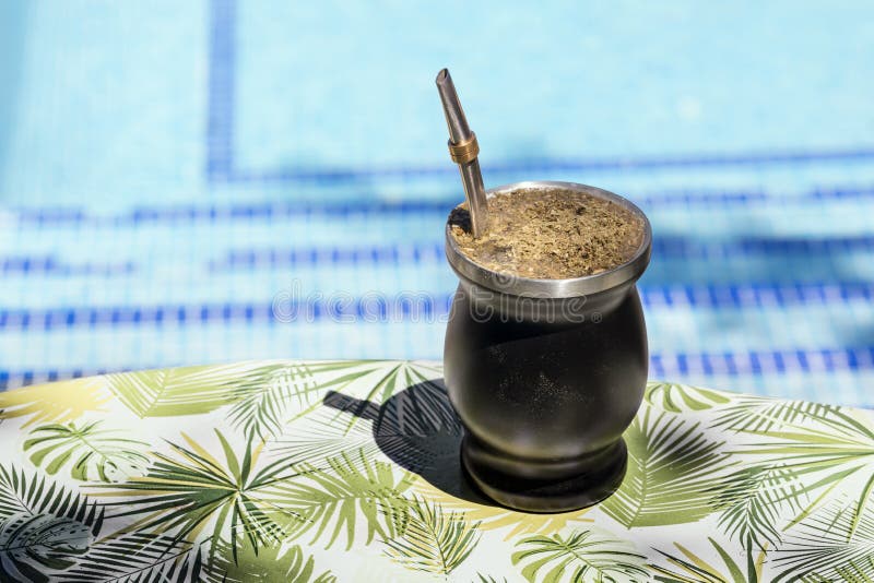 Uruguayo with mate cup and thermos in Montevideo Uruguay Stock Photo - Alamy