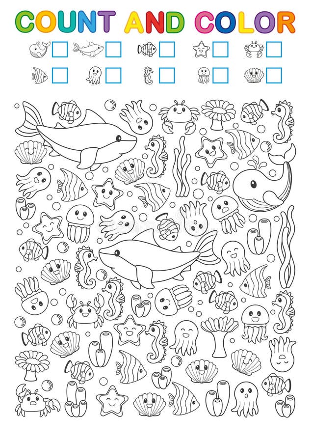 Matematyka ćwiczy dla nauki liczby Znalezisko, obliczenie i kolor, Printable worksheet dla dziecina i preschool instytuci royalty ilustracja Matematyka ćwiczy dla nauki liczby Znalezisko, obliczenie i kolor, Printable worksheet dla dziecina i preschool instytuci royalty ilustracja