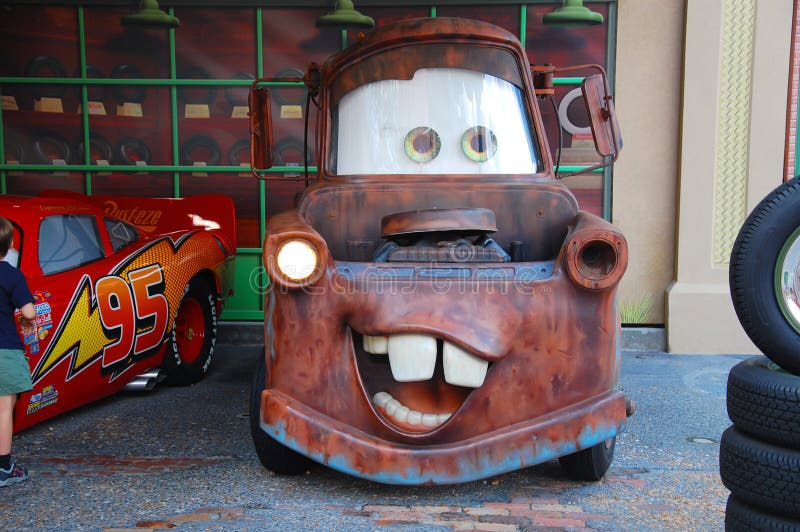 Mater from Cars is is posing for pictures in Disney's Hollywood Studios, Orlando, Florida. Mater from Cars is is posing for pictures in Disney's Hollywood Studios, Orlando, Florida.