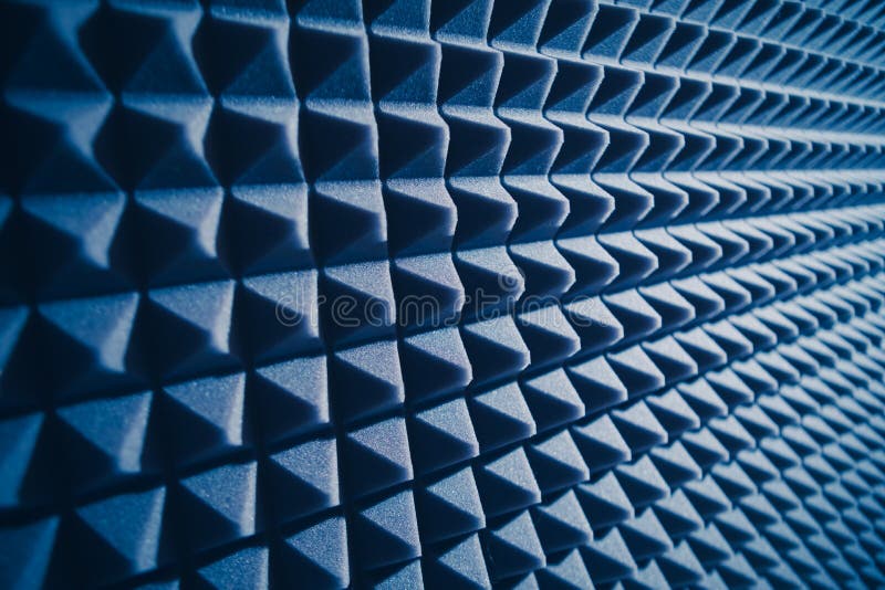 Material de espuma acústica para amortiguación de sonido, fondo azul