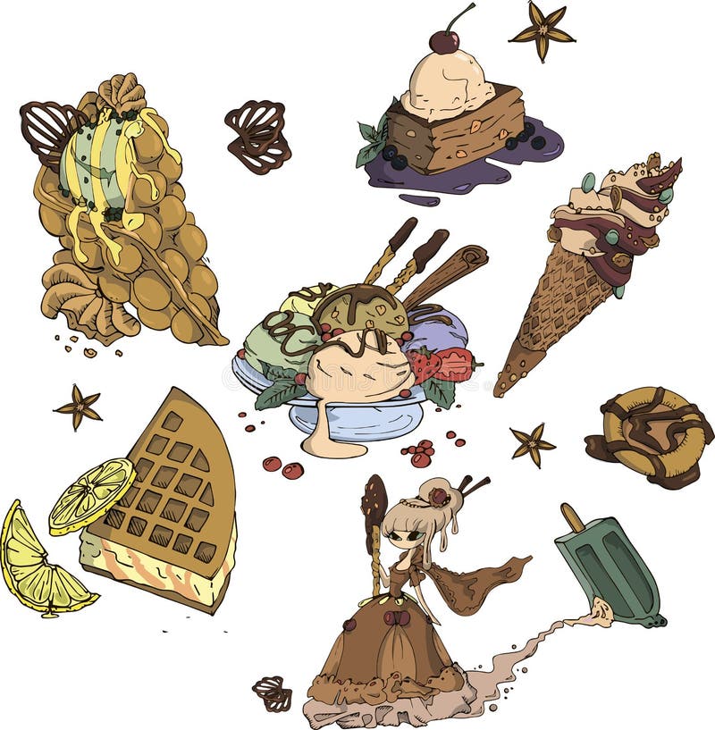 Material doce dos desenhos animados ilustração do vetor Material doce dos desenhos animados ilustração do vetor