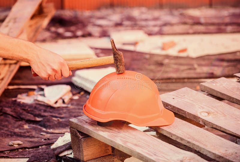 Material Strength. Building Construction. Professional Hard Hat
