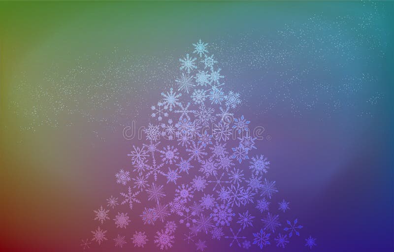 Materiale di base : albero di natale fatto di neve e cielo stellato royalty illustrazione gratis