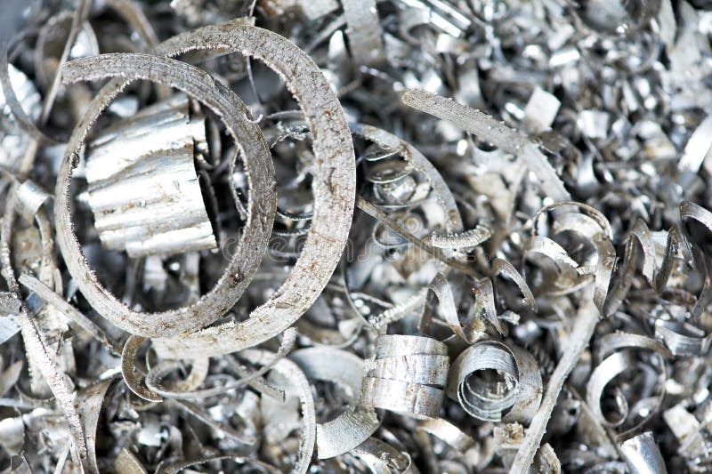 Steel scrap materials recycling backround of metal shavings. Steel scrap materials recycling backround of metal shavings