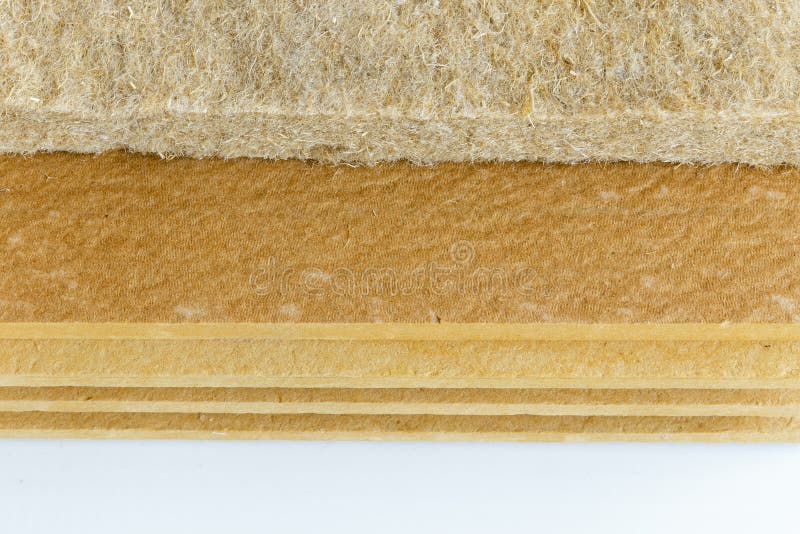 Materials background - compressed thermal insulating hemp fiber bonded panels