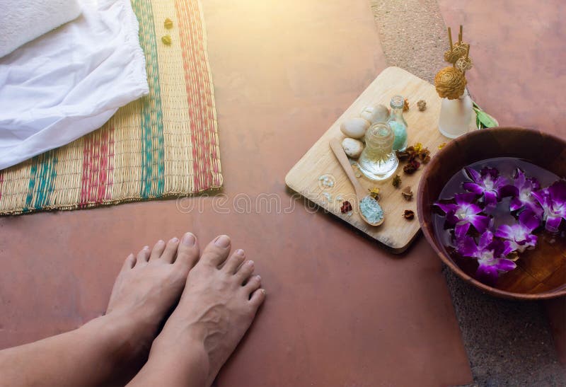 Materials for Spa for Foot Massage Stock Image Image of floral