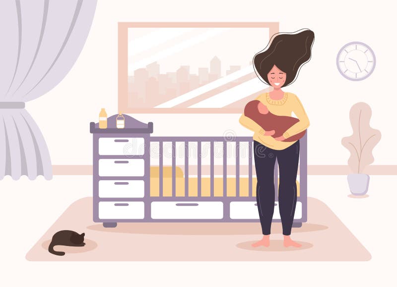 Maternite Heureuse La Femme Arabe Se Tient Au Berceau Et A Tenir Le Bebe Dans Ses Bras Lit Bebe Conception Creative De L Interf Illustration De Vecteur Illustration Du Vide Couleur Maternite Heureuse La Femme Arabe Se Tient Au Berceau Et A Tenir Le Bebe Dans Ses Bras Lit Bebe Conception Creative De L Interf Illustration De Vecteur Illustration Du Vide Couleur