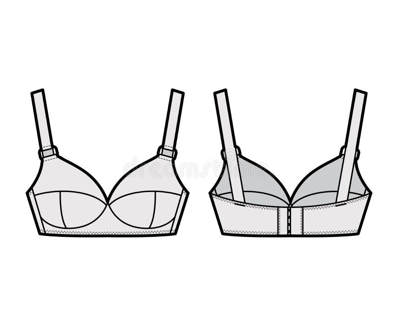 Maternity Bra Lingerie Technical Fashion Illustration with Adjustable ...