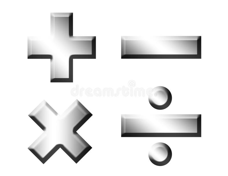 Symboles Des Mathématiques De Base - Multiplication, Division, Addition Et  Soustraction Illustration Stock - Illustration du ajoutez, ajout: 128621812