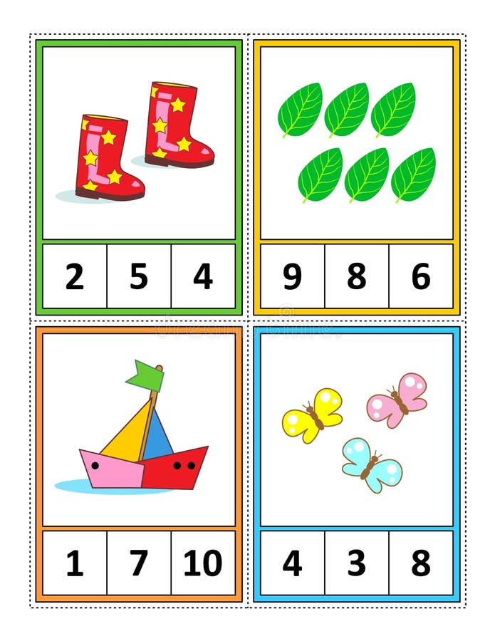 Math Activity Page for Kids - Learn and Practice Counting - Circle the ...