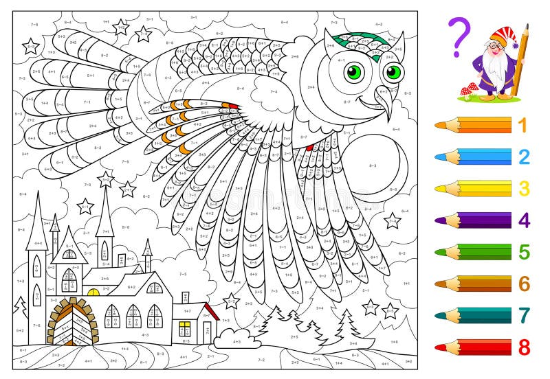 Coloring Paintings Numbers, Painting Number Adults Owl