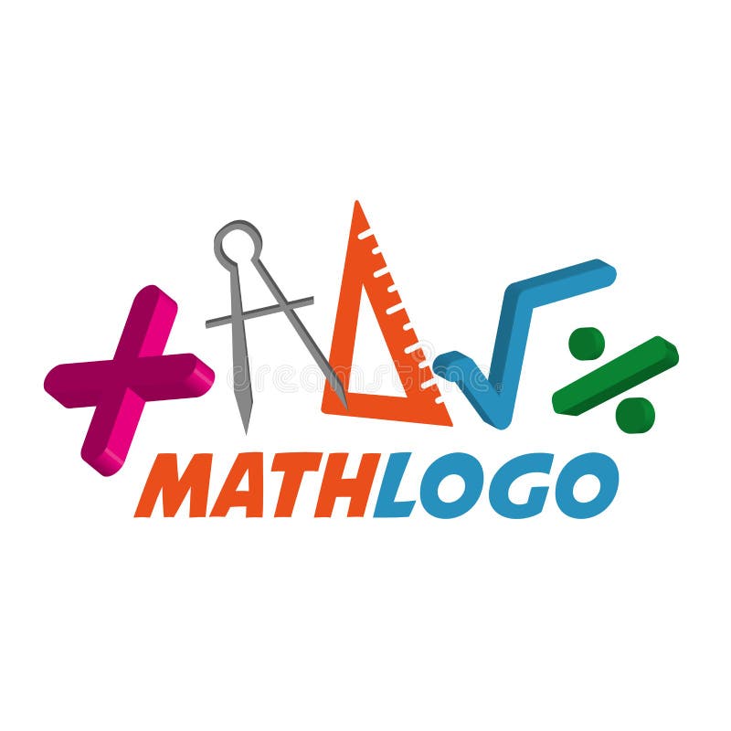 Students character on math logo Royalty Free Vector Image