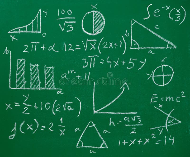 Chalkboard Math Classroom School Education Stock Image Image of board