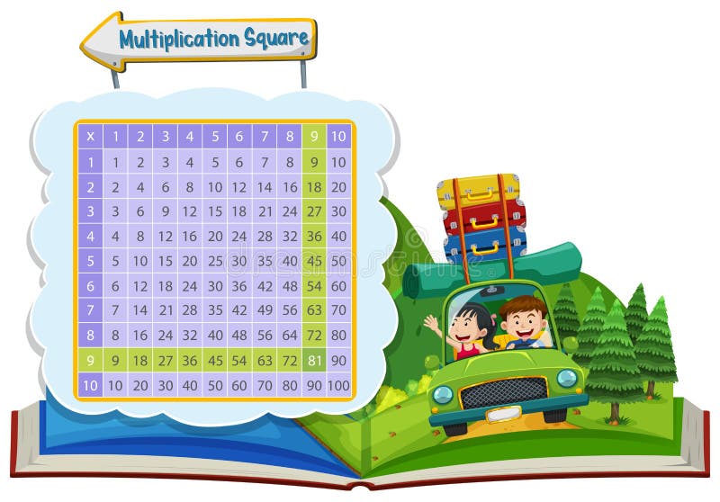 Math Multiplication Square Holiday Scene royalty free illustration