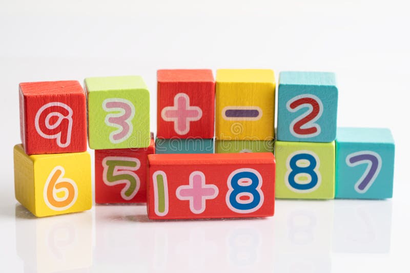 Math Number Colorful on White Background, Education Study Mathematics ...