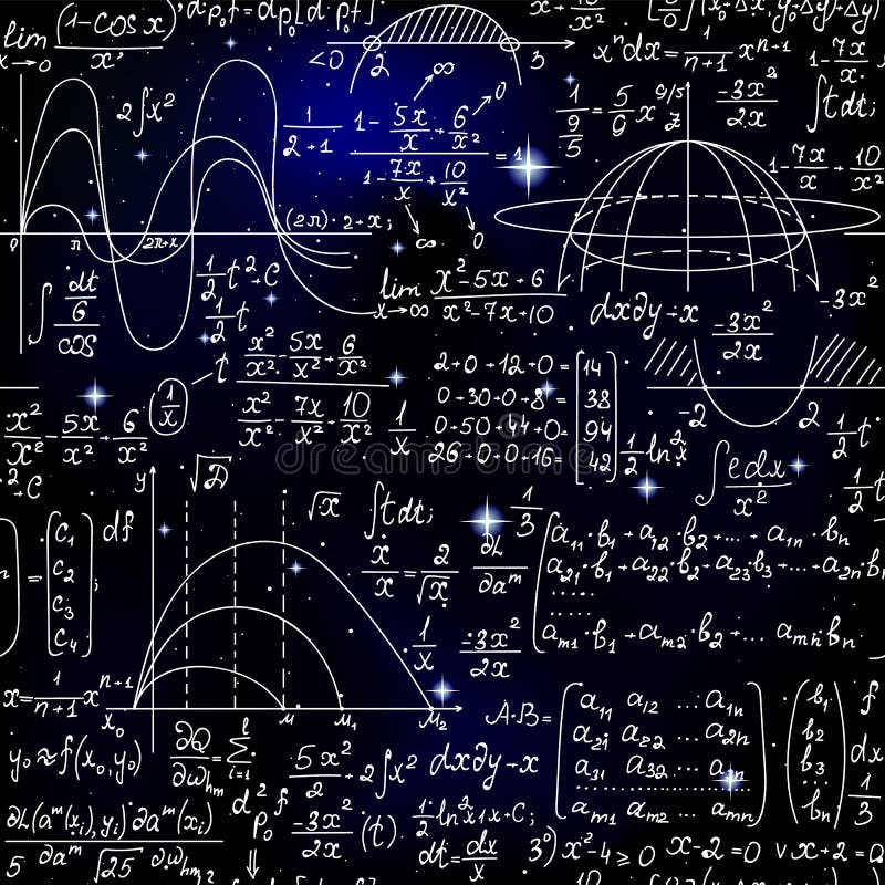 Math Scientific Vector Seamless Pattern With Mathematical Formulas