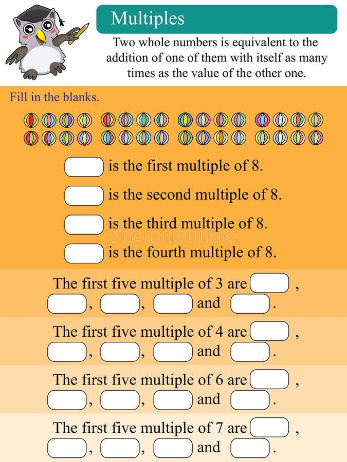 Mathematic multiples stock illustration