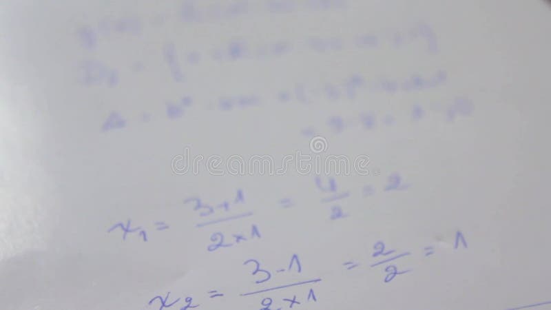 Mathematical demonstration on a white paper closeup of clips vidéos