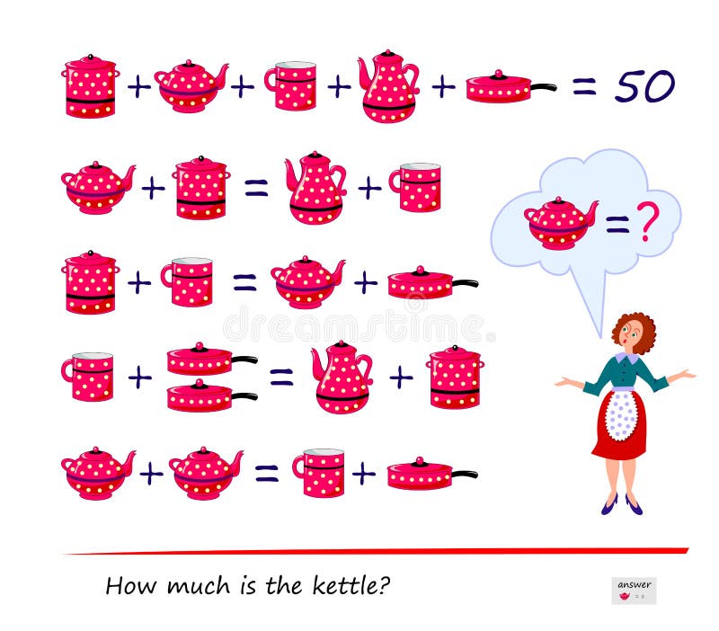 Mathematical Logic Puzzle Game for Smartest. How Much is the Kettle