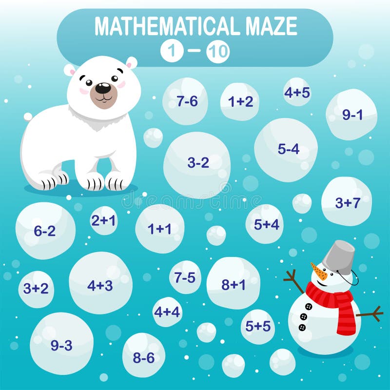 mathematical-maze-game-for-young-children-winter-collection-polar