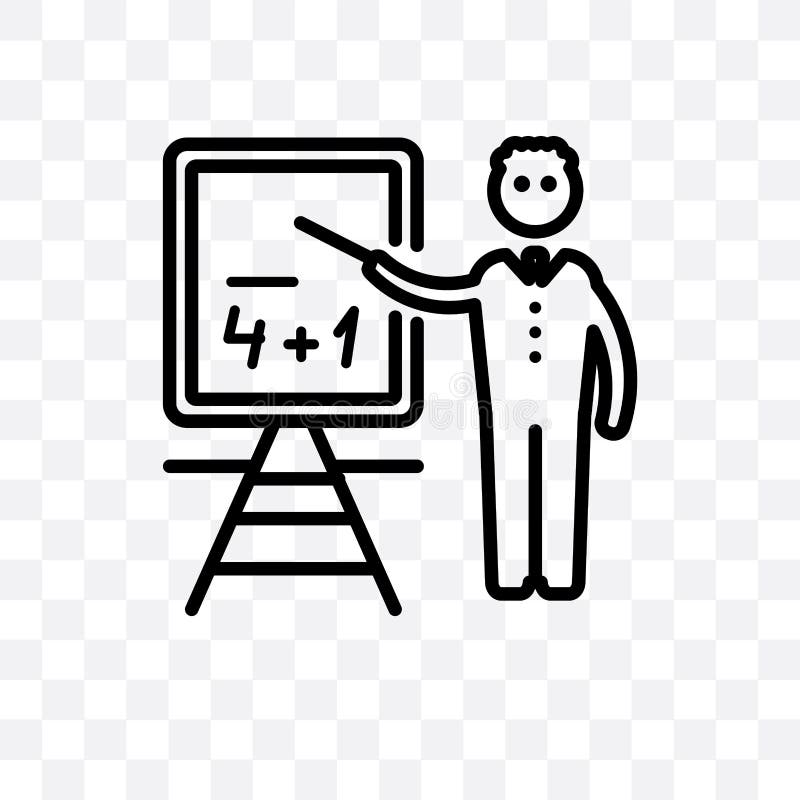 Mathematician vector linear icon isolated on transparent background, Mathematician transparency concept can be used for web and mo stock illustration