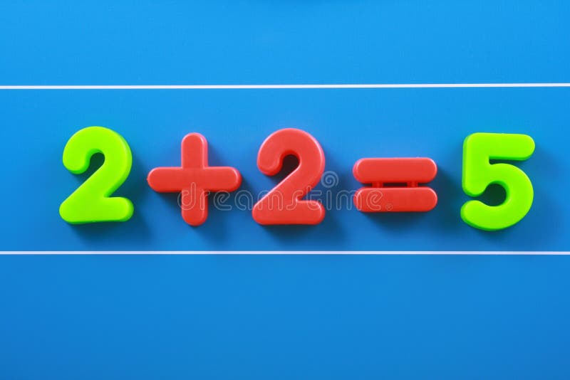 Three Minus Two Equals One Shown Stock Photo 140841349