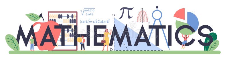 Mathematics Typographic Header. Learning Mathematics, Idea of Education  Stock Vector - Illustration of algebra, learning: 195625136