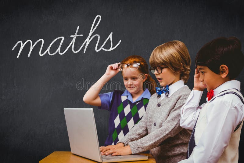 Maths against blackboard stock photo