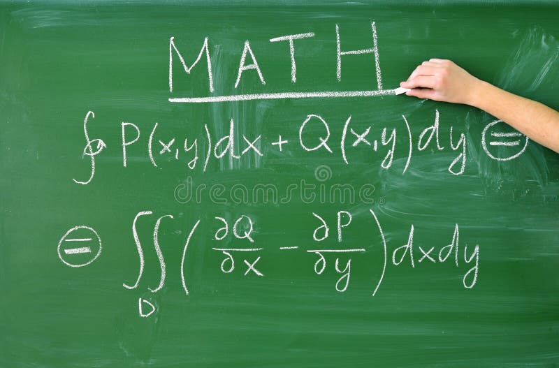 Teaching math. formula on the blackboard. Teaching math. formula on the blackboard
