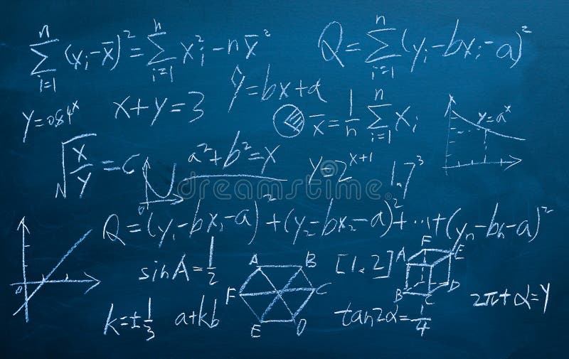 Maths formuły na chalkboard tle obrazy royalty free