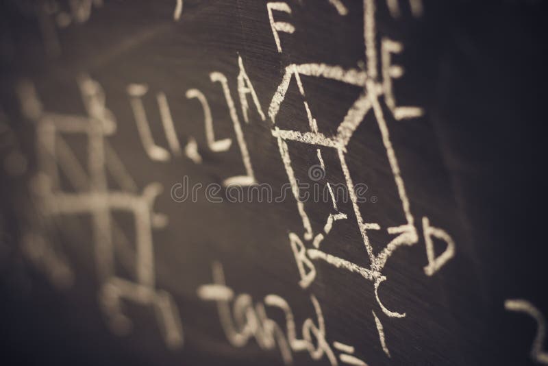 Maths formuły na chalkboard tle fotografia royalty free