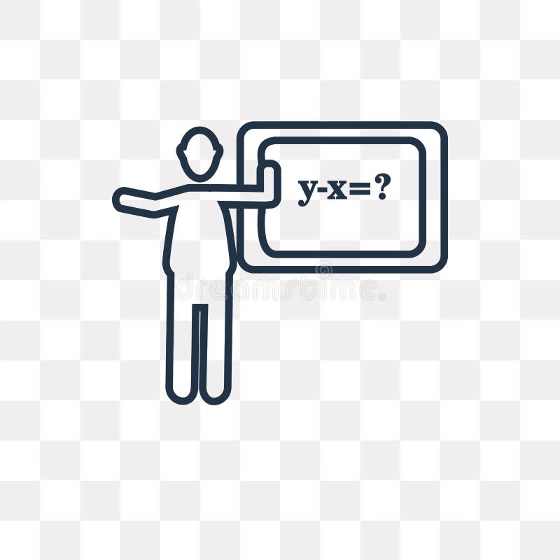 Maths vector icon isolated on transparent background, linear Mat stock illustration