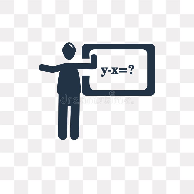Maths vector icon isolated on transparent background, Maths tra stock illustration
