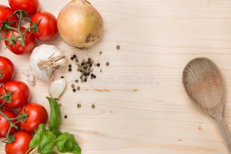 Fresh food ingredients on wooden background. Fresh food ingredients on wooden background