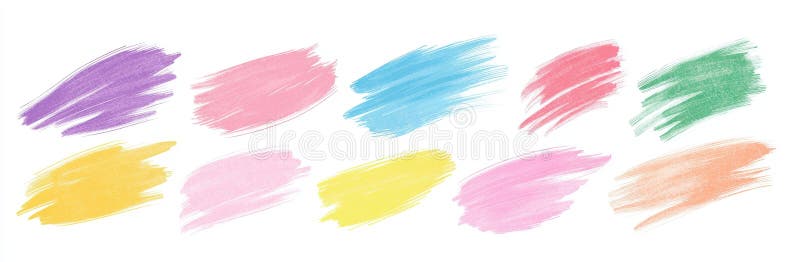 Matita a colori pennello e sottolineatura. linea matita in gesso e tratto evidenziatore. sketch moderno di pennello disegnato a ma. un moderno set di elementi di sketch del pennello disegnato a mano progettato per evidenziare l'accento e la trama nella pittura. infantile. prodotto a base di.