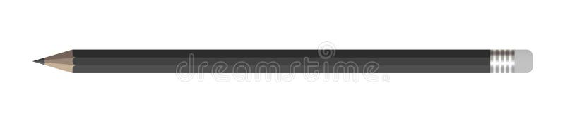 Matita nera isolata in bianco royalty illustrazione gratis