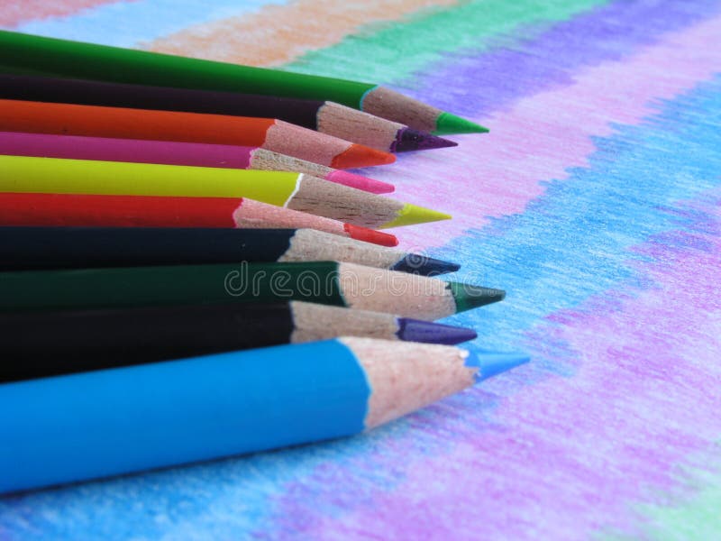 Matite colorate di base di colori IV immagini stock libere da diritti