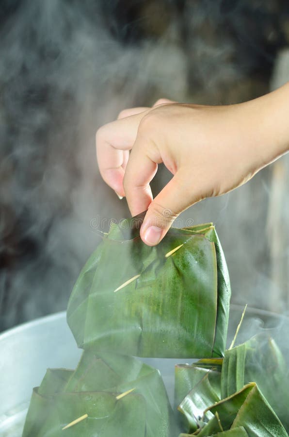 Cooking with steamed of fish curry paste. Cooking with steamed of fish curry paste