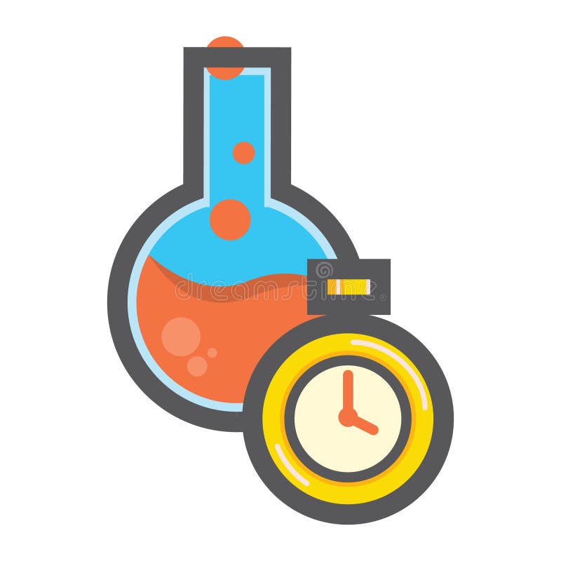 Matraccio di ebollizione e timer. disegno decorativo per illustrazioni vettoriali illustrazione di stock