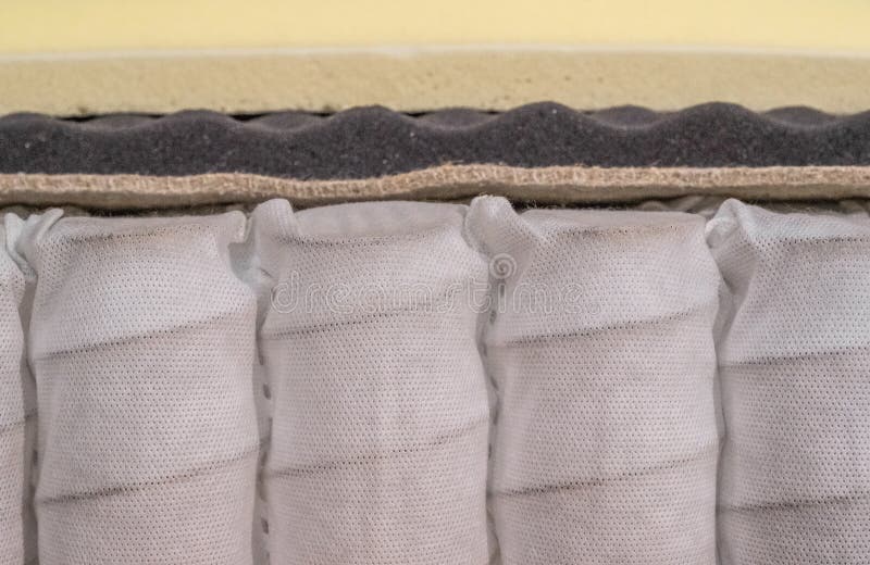 Matrasvuller Kokosnotencoir, het latexrubber van Aardparagraaf, de onafhankelijke lente van het geheugenschuim stock fotografie Matrasvuller Kokosnotencoir, het latexrubber van Aardparagraaf, de onafhankelijke lente van het geheugenschuim stock fotografie