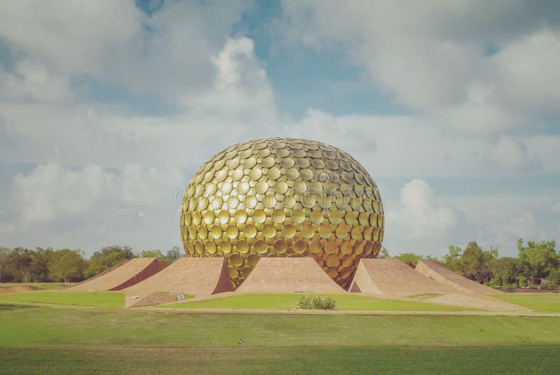 Matrimandir - Golden Temple in Auroville, Tamil Nadu, India royalty free stock image Matrimandir - Golden Temple in Auroville, Tamil Nadu, India royalty free stock image