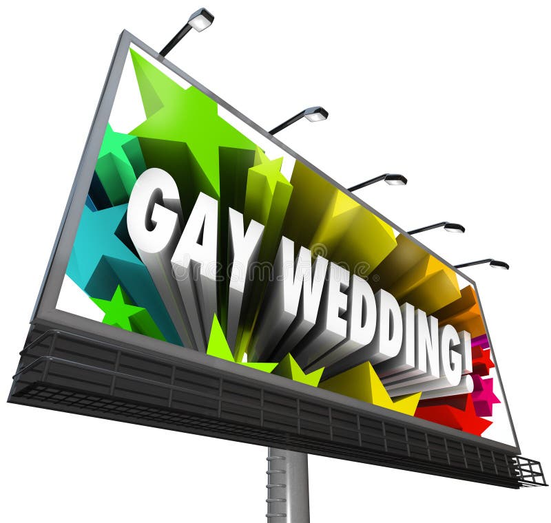 Matrimonio gay dell'omosessuale dell'insegna del segno del tabellone per le affissioni di nozze