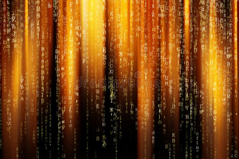 Matrix text on fire background