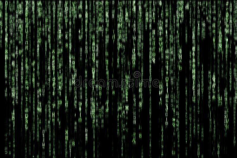 Green matrix background computer generated