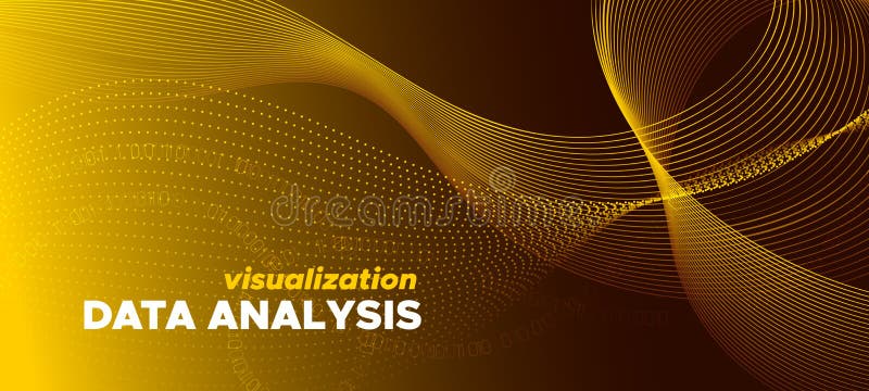 Matrix Background. Gold Vector Science Flyer. stock illustration