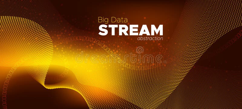 Matrix Big Data. Gold Vector Science Flyer. Brown royalty free illustration