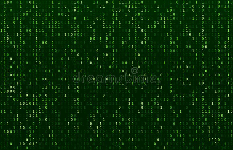 Matrix code stream. Green data codes screen, binary numbers flow and computer encryption row screens abstract vector royalty free illustration