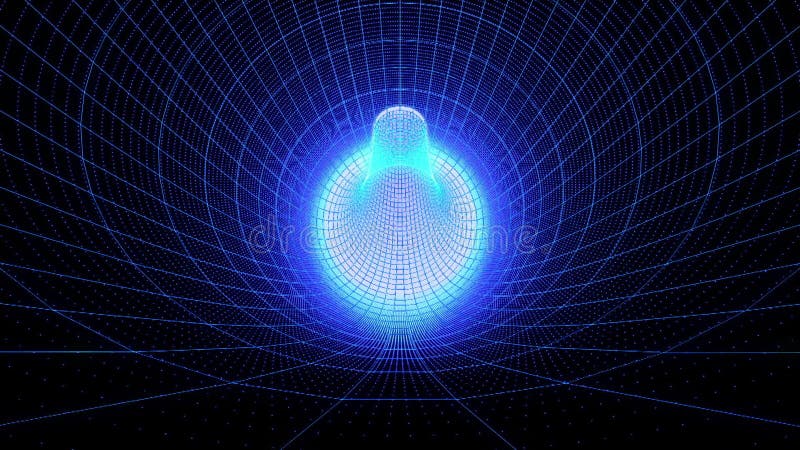 Matrix in Form eines Tunnels. abstrakter dynamischer Hintergrund. Designelement für Titel 3d Animation. vektor abbildung