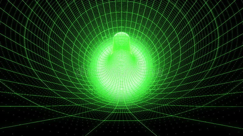 Matrix in Form eines Tunnels. abstrakter dynamischer Hintergrund. Gestaltungselement für Titel. lizenzfreie abbildung