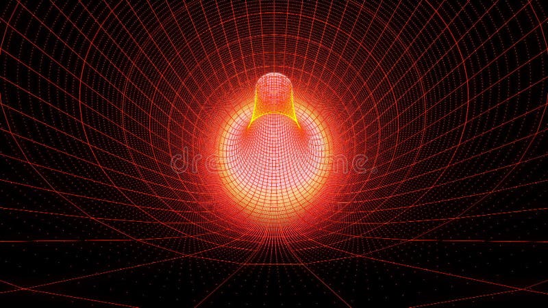 Matrix in Form eines Tunnels. abstrakter dynamischer Hintergrund. Gestaltungselement für Titel. lizenzfreie abbildung